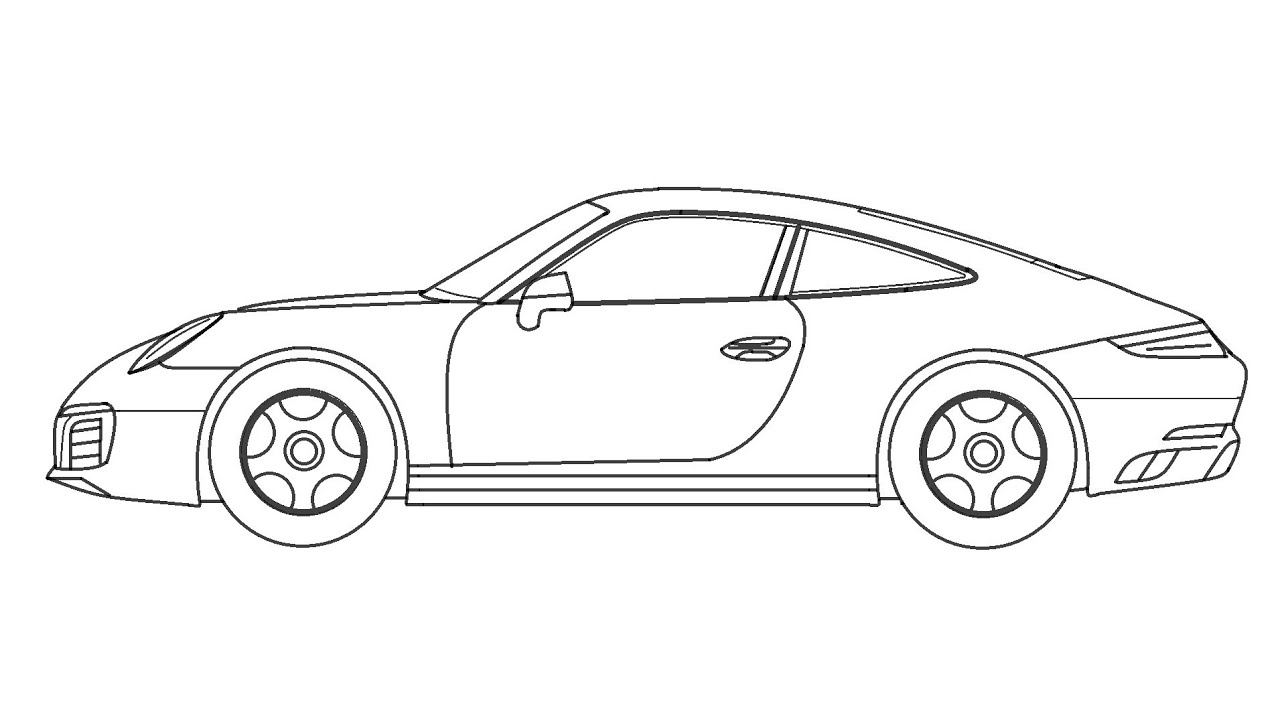 How to draw Porsche Car in computer using Ms Paint | Car Drawing | Ms Paint Tutorial.