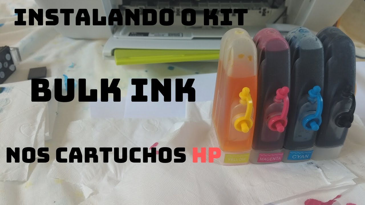 como instalar o kit bulk ink em cartucho HP