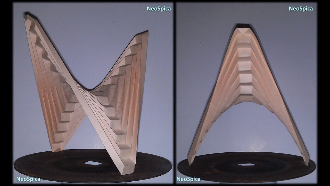 Hyperbolic Paraboloid Standing Folding Paper Origami V2