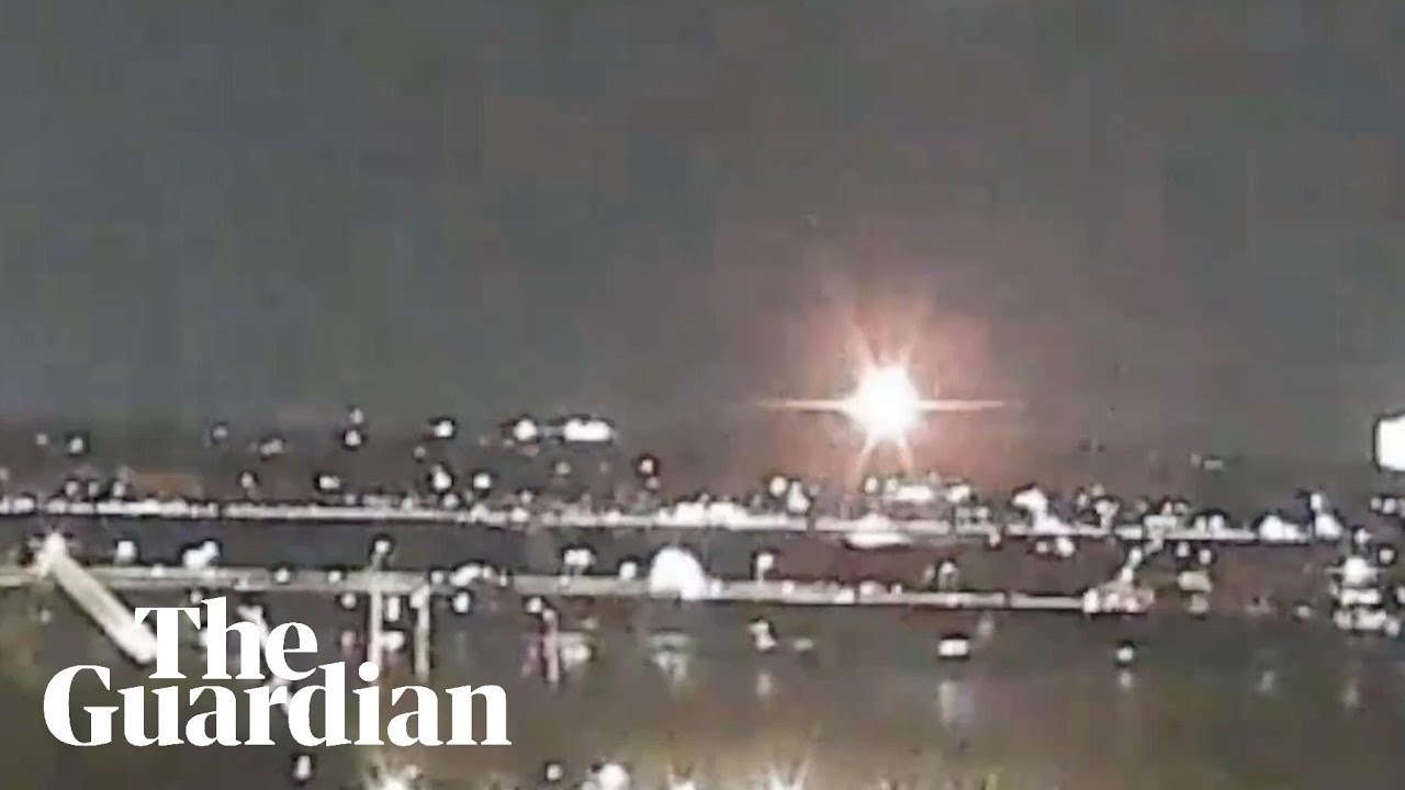 Footage shows plane with 64 onboard colliding with helicopter near Washington DC