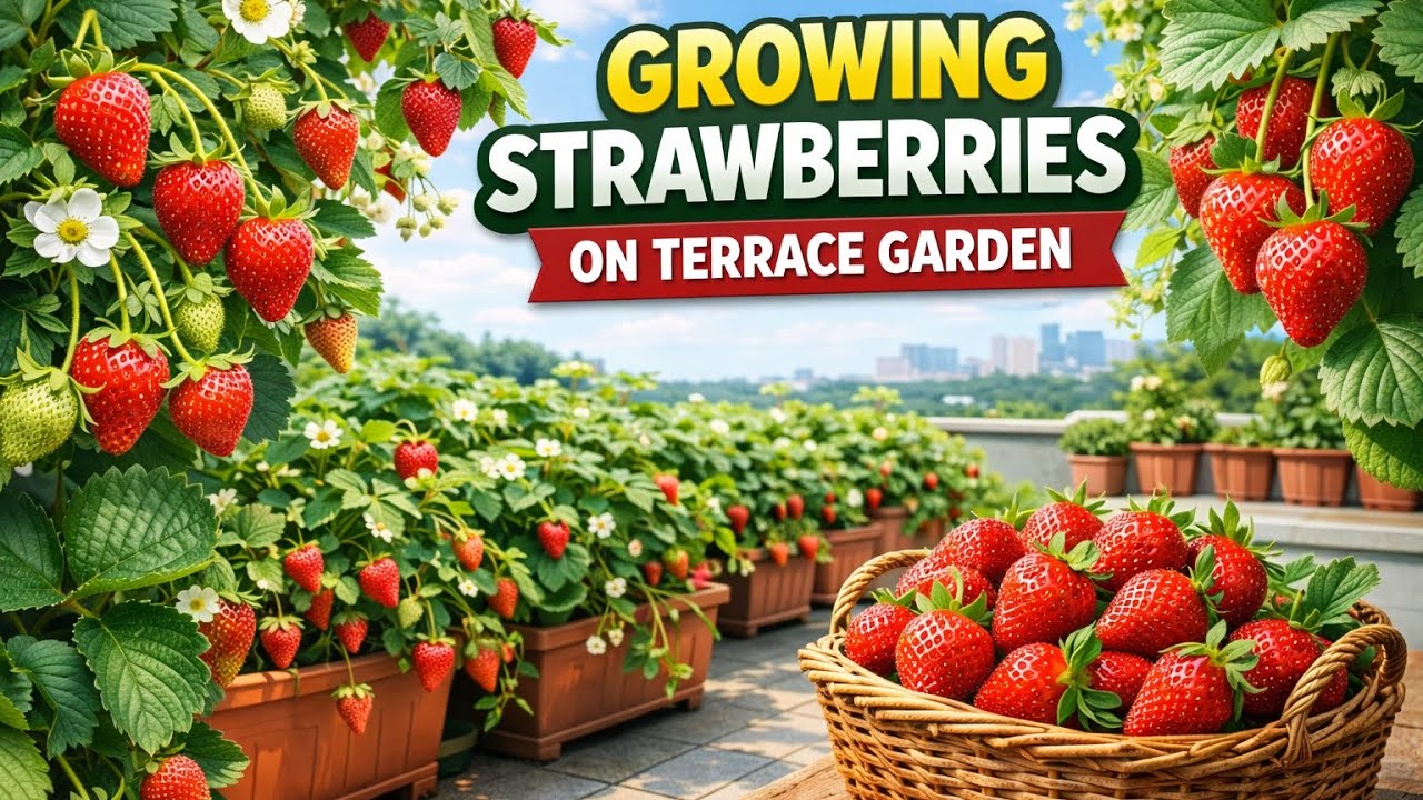 Tips For Growing strawberries at your terrace garden🌱✅