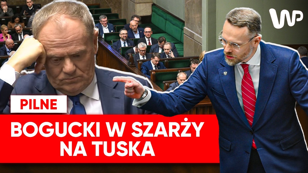 Bogucki ostro z mównicy. Tuskowi zrzedła mina
