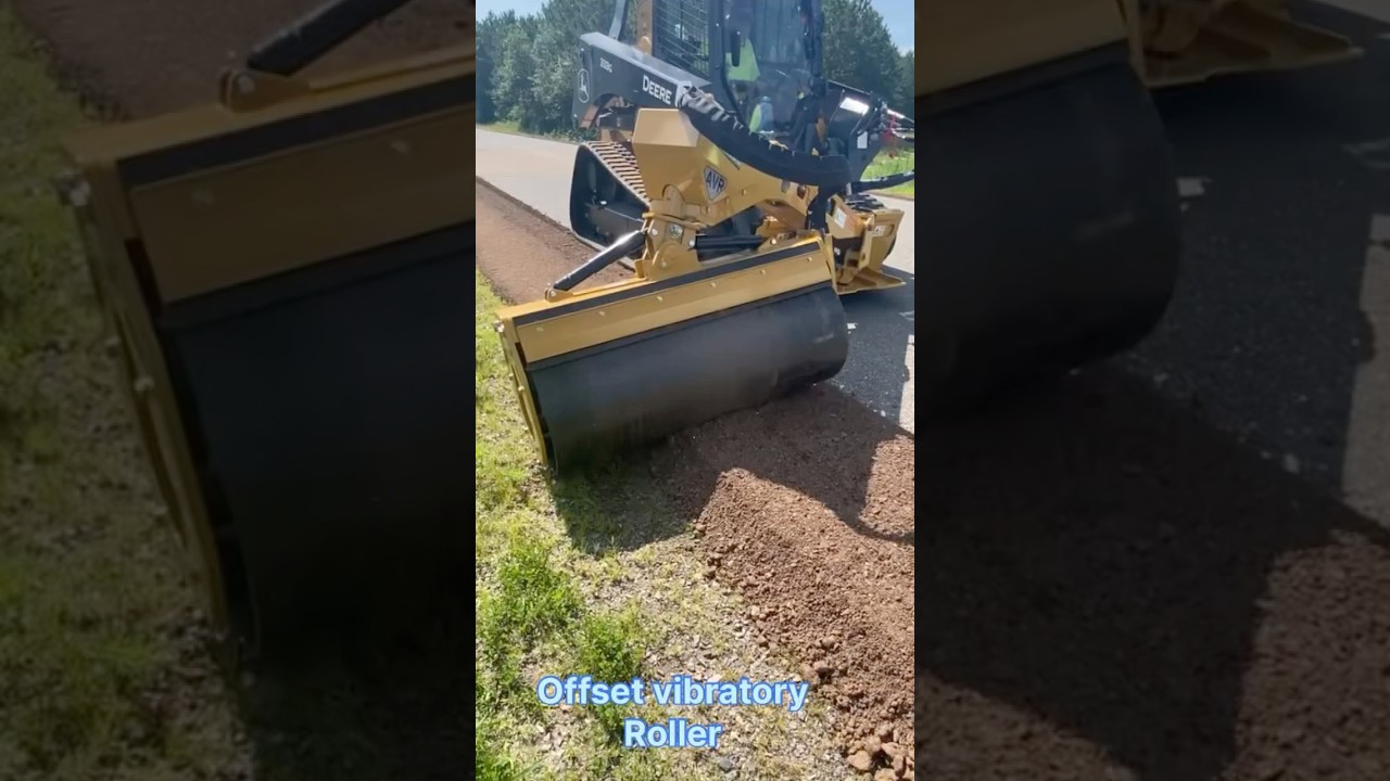 Innovative Offset Vibratory Roller for Road Wideners &ndash; Compact Slopes Safely from Flat Ground #shots