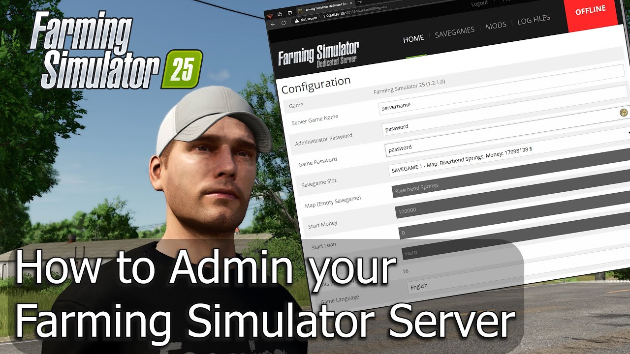 Using the Farm Sim Dedicated Server Admin Interface