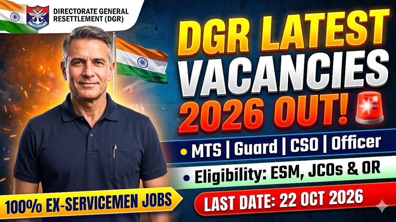 DGR New Vacancy 2026 II Officers, JCOs और जवानों के लिए सरकारी व प्राइवेट नौकरियां#job#exserviceman