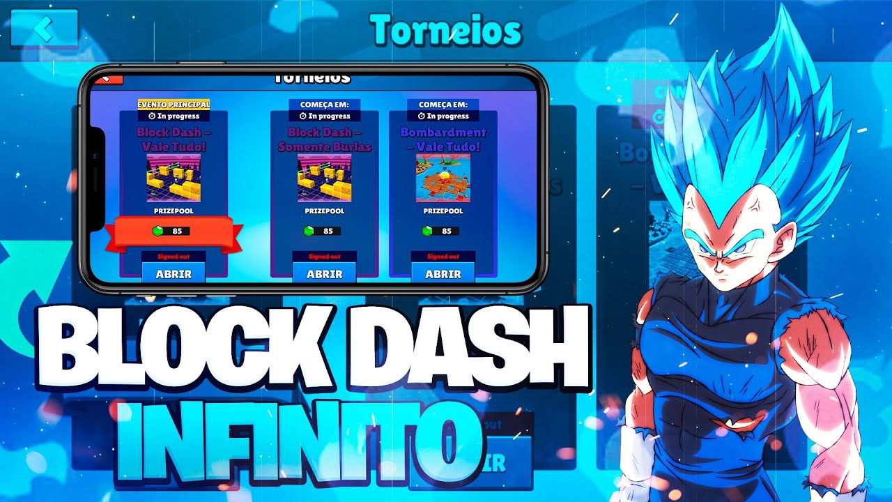 TUTORIAL de como JOGAR BLOCK DASH INFINITO no MOBILE ANDROID + BLOCK DASH INFINITO com TEXTURA!