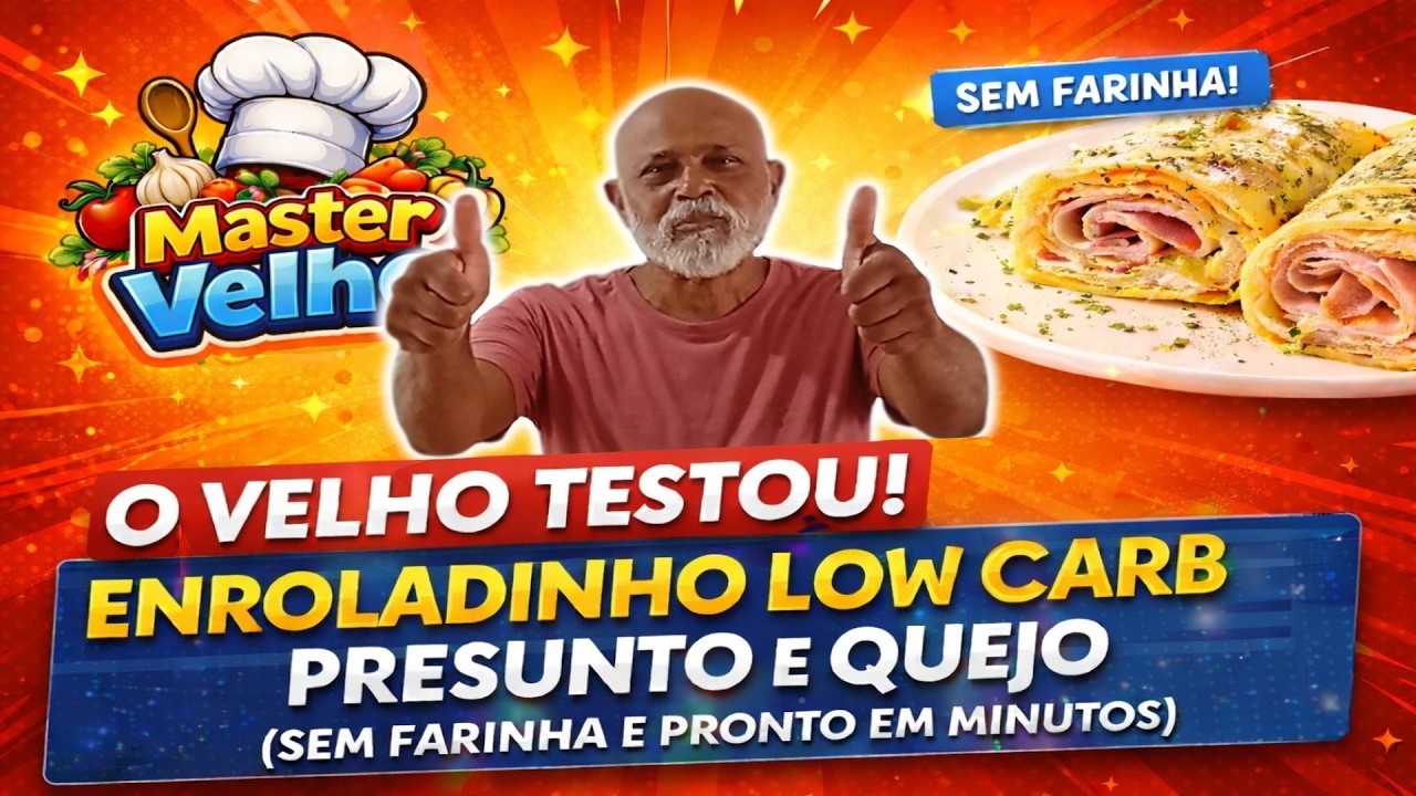 O VELHO TESTOU! Enroladinho LOW CARB de Presunto e Queijo (SEM FARINHA e Pronto em Minutos)