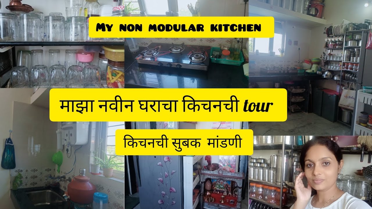 organize my  Indian kitchen🤗 l kitchen tour l  किचनची सुबक मांडणी l my non modular kitchen tour