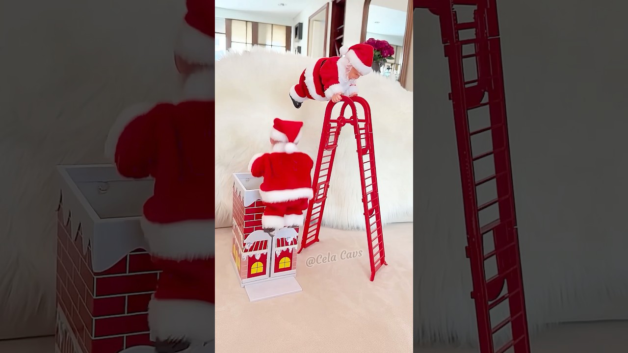 Fun Santa Claus Climbing the Ladder & Chimneys!🎁Santa toys 