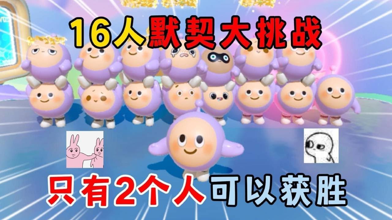 蛋仔派对合集：16人默契大挑战！只有2个人可以获胜！【麻辣毛蛋儿】