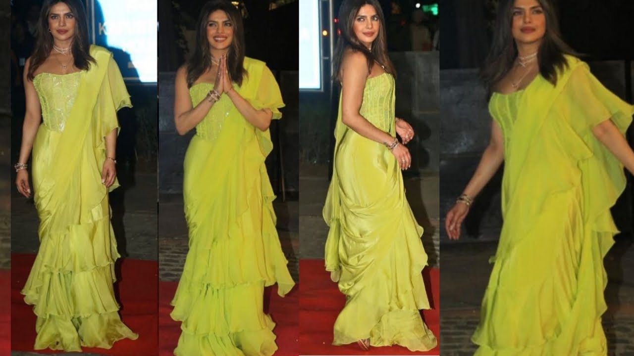 Priyanka Chopra Style Ruffle Frill Saree Cutting And Stitching/One Minute Saree/3 Layer Frill Saree