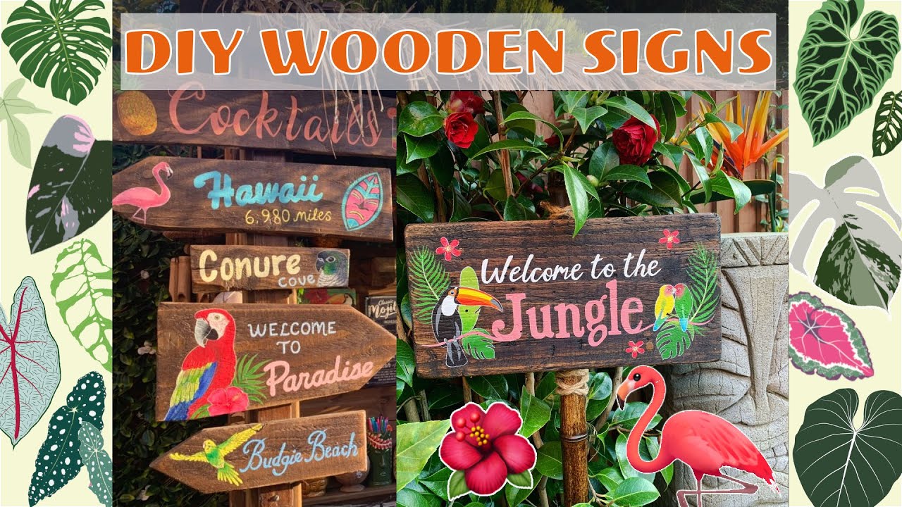 DIY Wooden Signs for Tiki Bar, Garden, Home 🍹🌴🏡