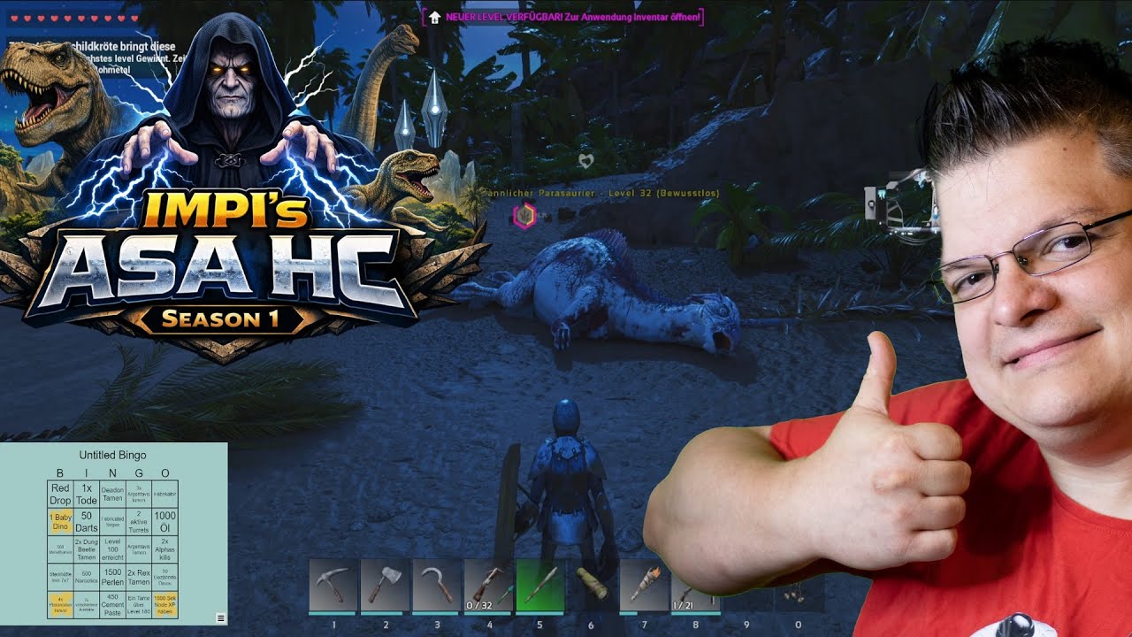 ARK Survival Ascended Hardcore - Impi´s HC Projekt Season1 - 2Tag Ich darf nicht schwimmen & Regen 😱