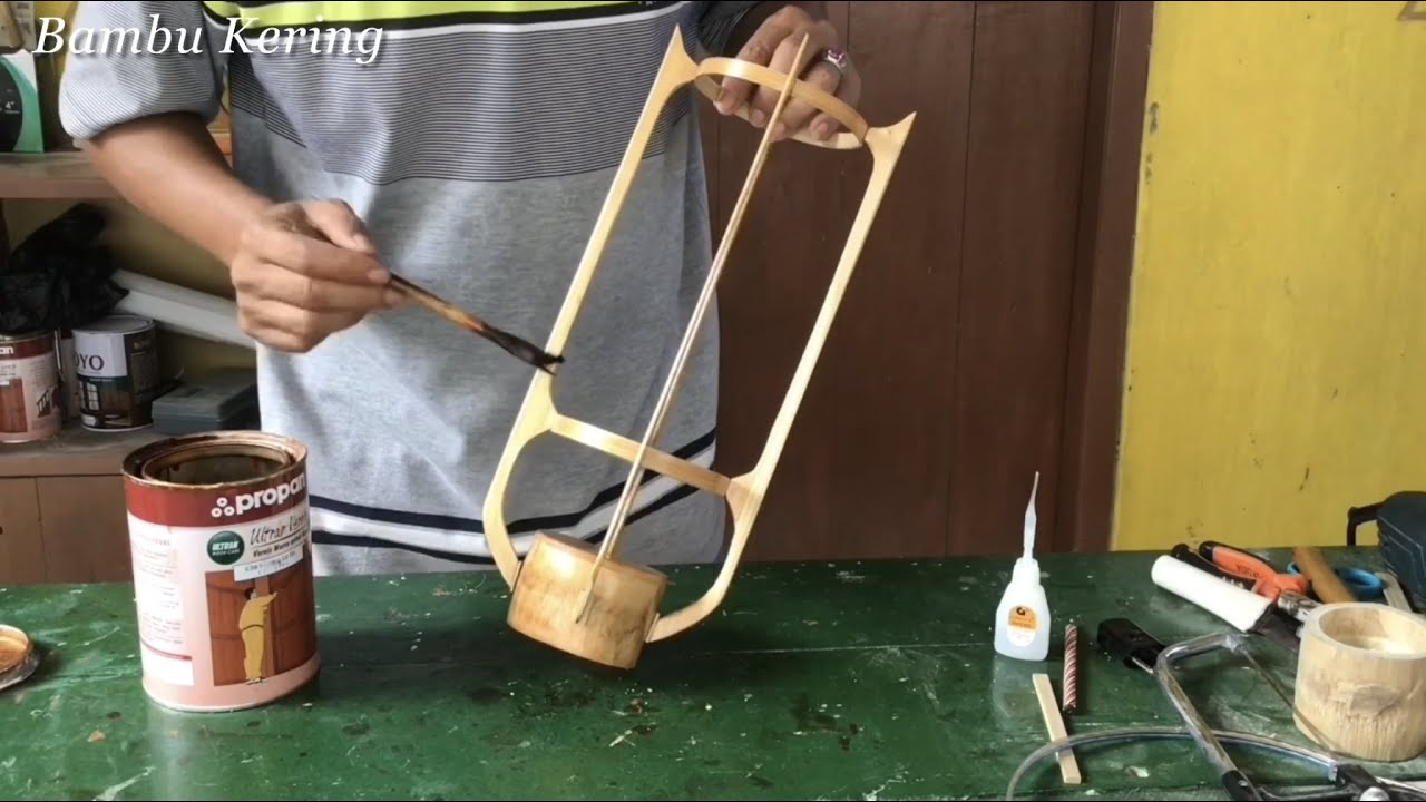 Cara Membuat Lampu Hias Meja Bahan dari Bambu ~ Kerajinan Bambu