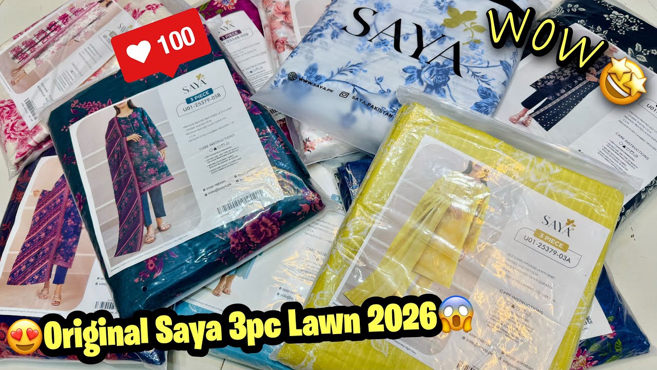 Original Saya Lawn 3pc 2026 | Saya Brand New Collection 2026 | Saya Wholesale