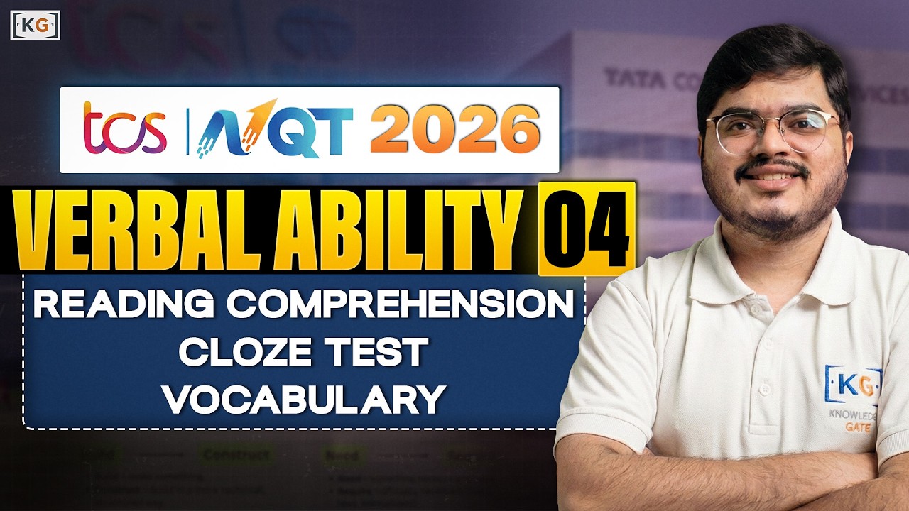 TCS NQT 2026 Verbal Ability | Complete English Concepts for Ninja, Digital & Prime
