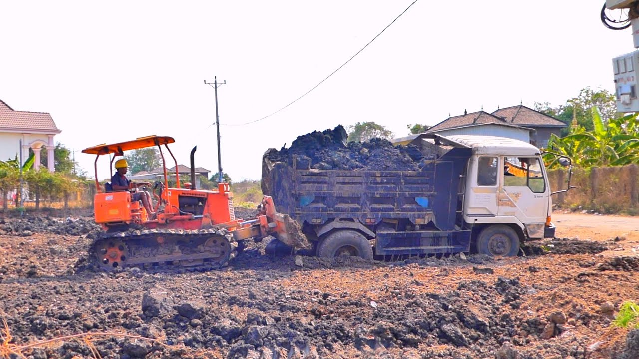 Expert Dozer Showing Skillful Of Upgrade Land By Truck 5 Ton