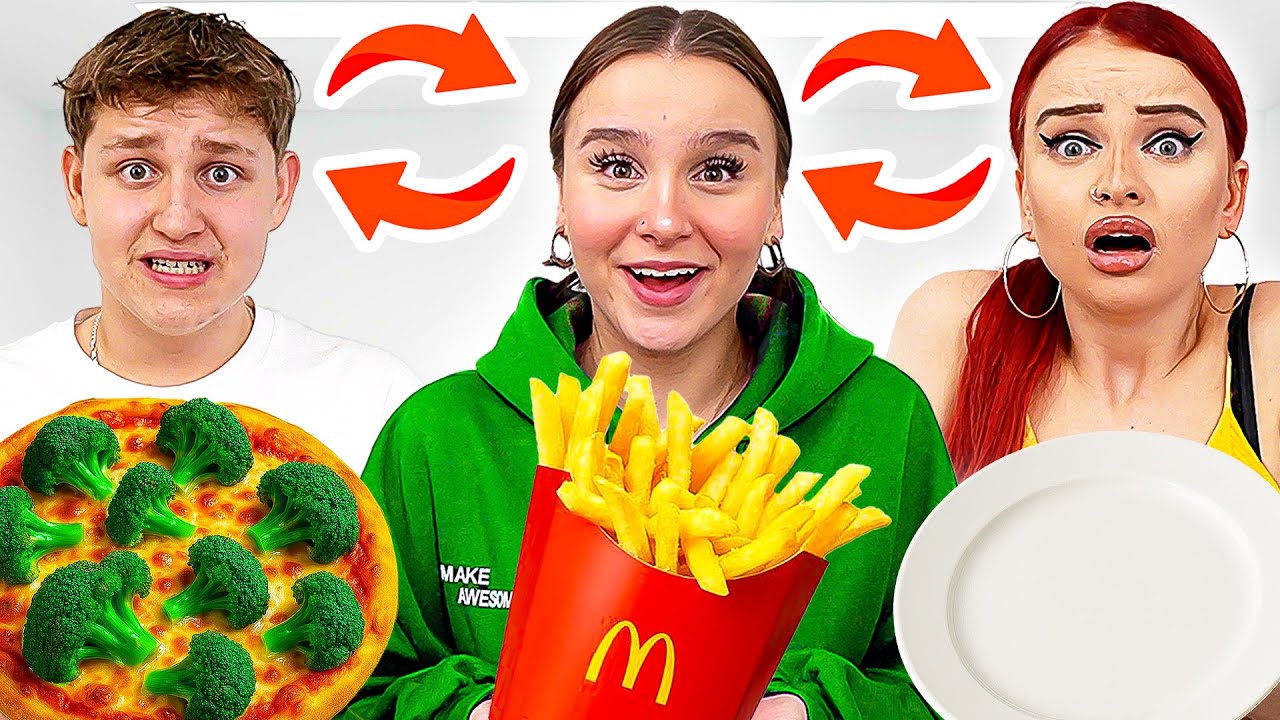 24 Stunden ESSEN TAUSCHEN 😳 🔁 (mit Geschwistern) - Celina