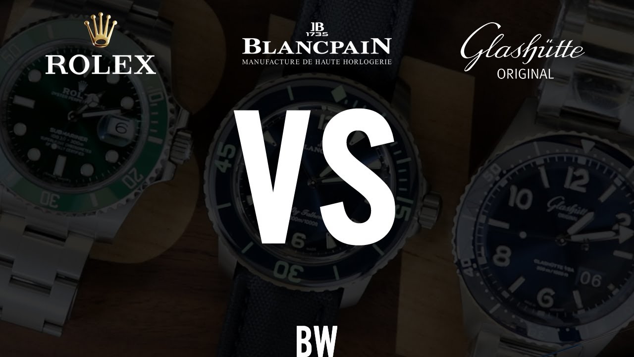 Rolex Submariner vs Blancpain Fifty Fathoms vs GO SeaQ - 10k Diver Comparison