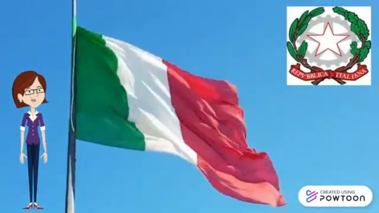 La bandiera Italiana e l'emblema