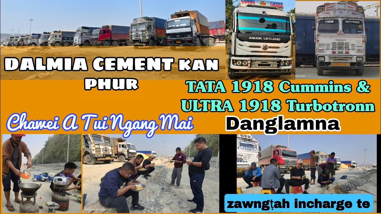DALMIA cement kan phur || Tata 1918 & Ultra1918 Danglamna || AL 3525 ka belchiang leh #mizotrucker 