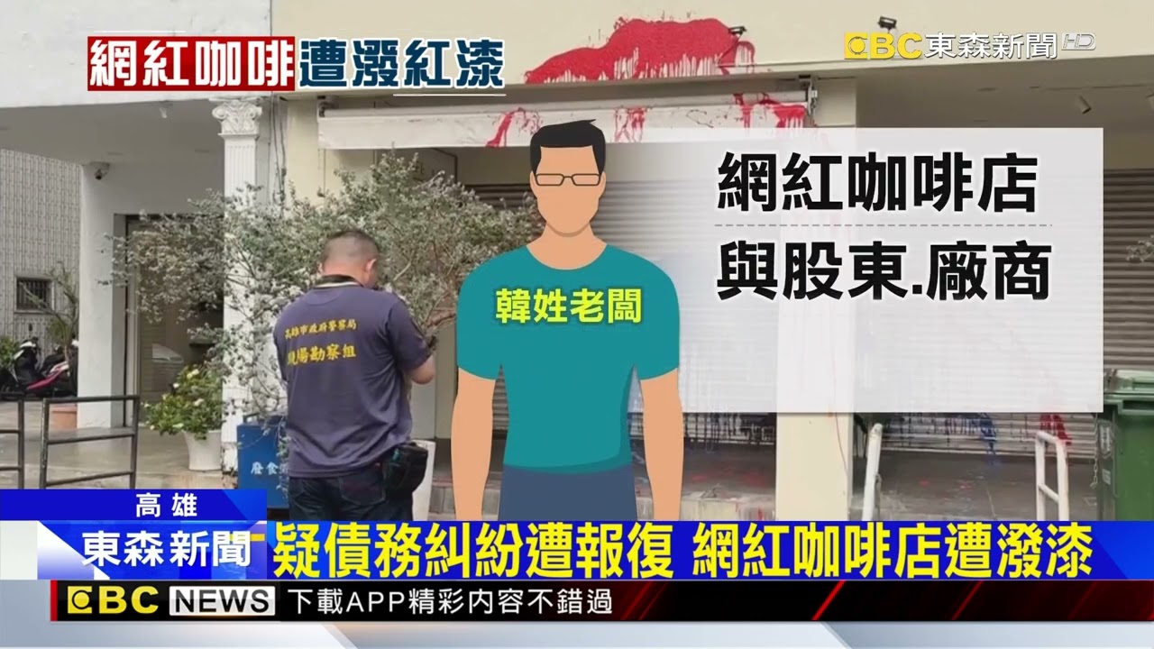 歇業網紅咖啡店遭潑漆 解約加盟店也遭殃@newsebc