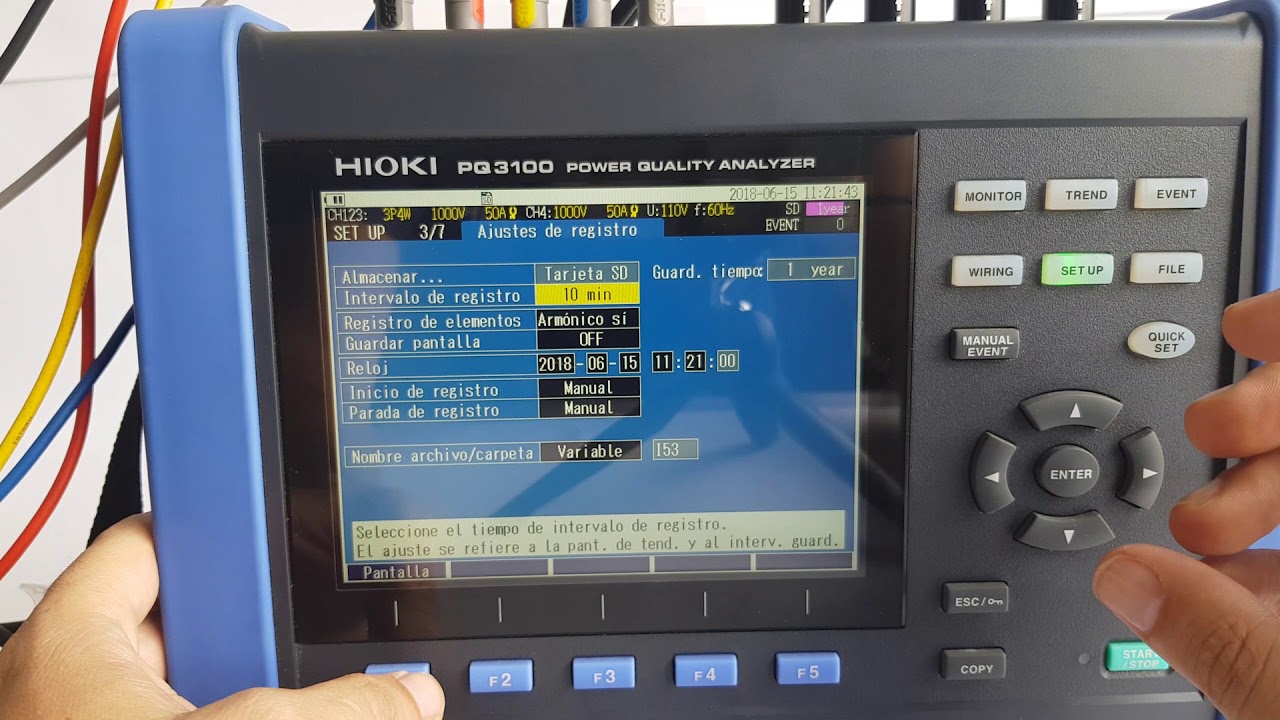 Analizador de calidad de energía Hioki PQ3100 Parte III