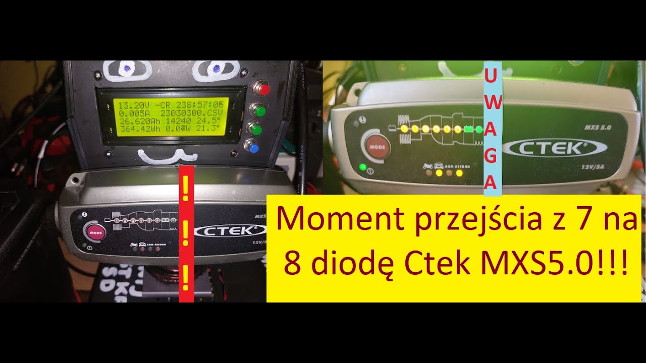 Ctek MXS 5.0 przejście z 7diody na 8.