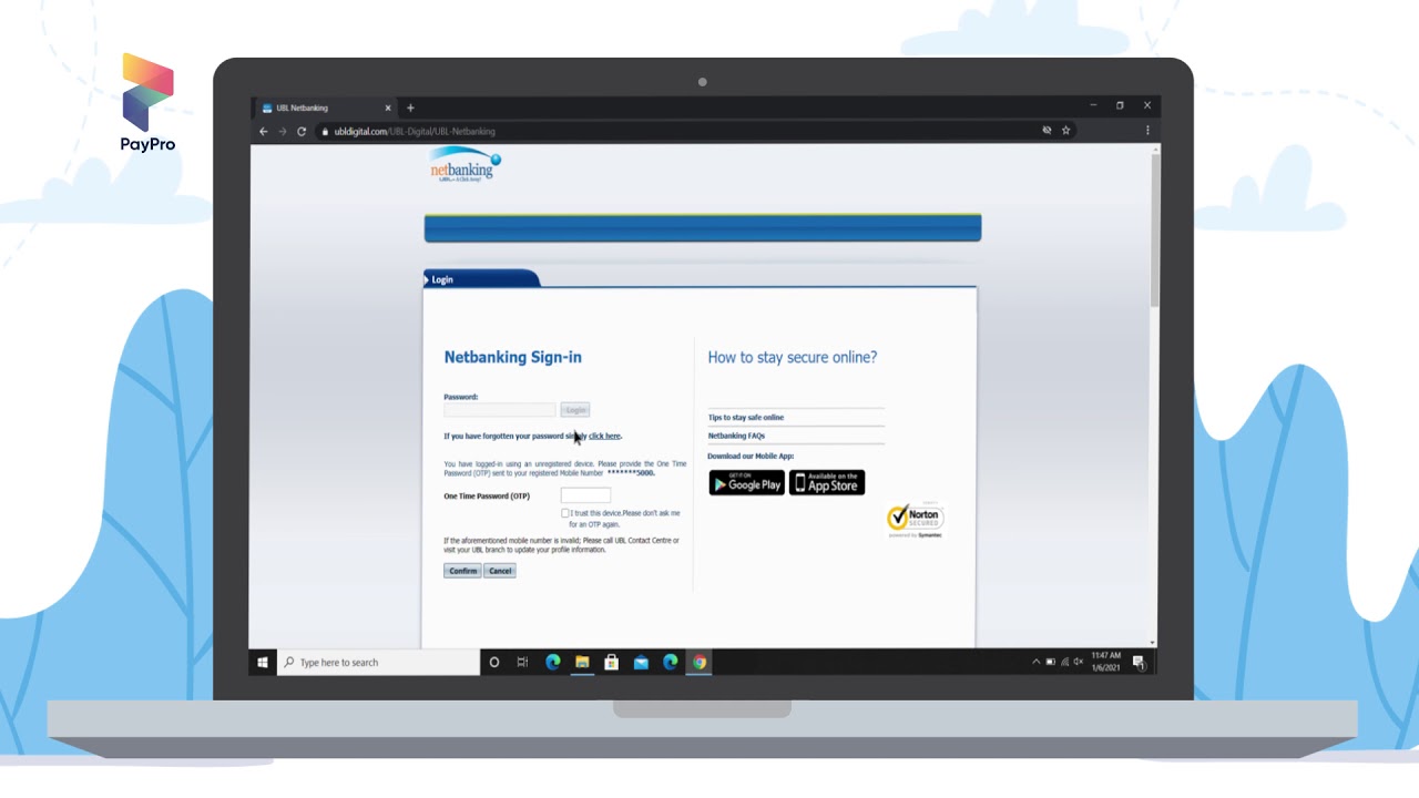 UBL Internet Banking - How to Pay with PayPro