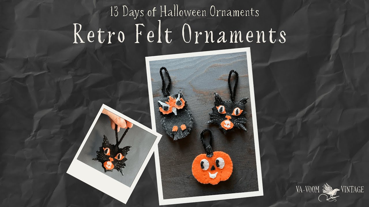 13 Days of Halloween Ornaments | Retro Felt Ornaments