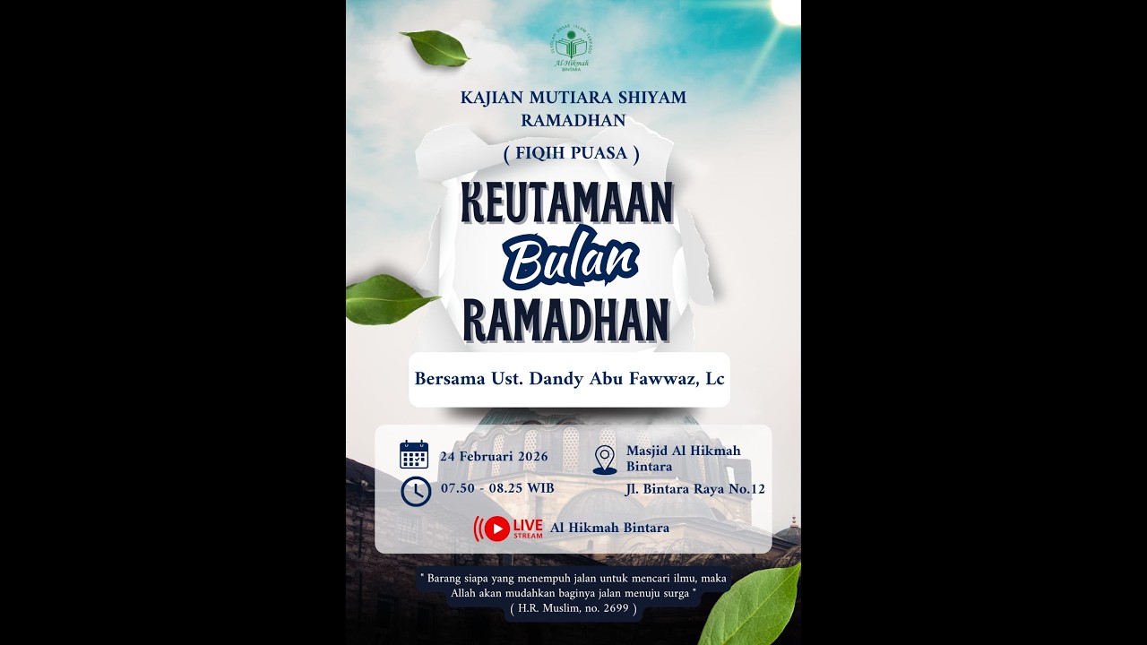 KAJIAN MUTIARA SHIYAM RAMADHAN | 