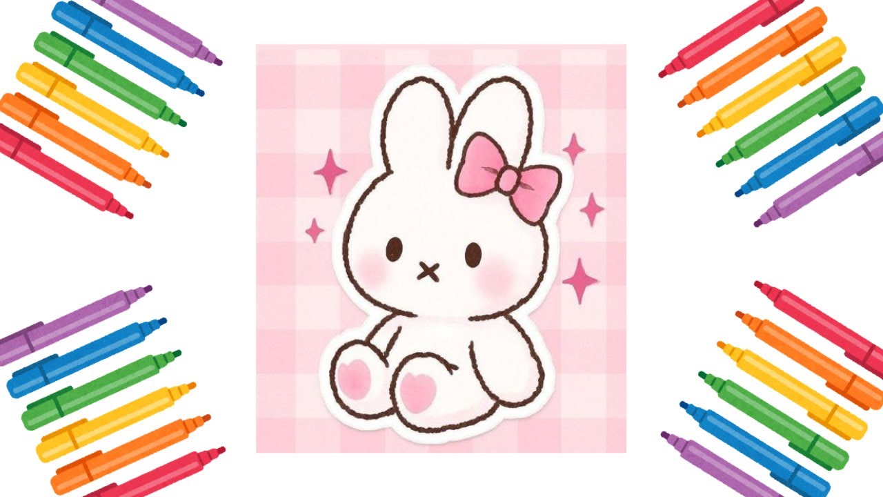 CÓMO DIBUJAR UN CONEJO PINK FÁCIL