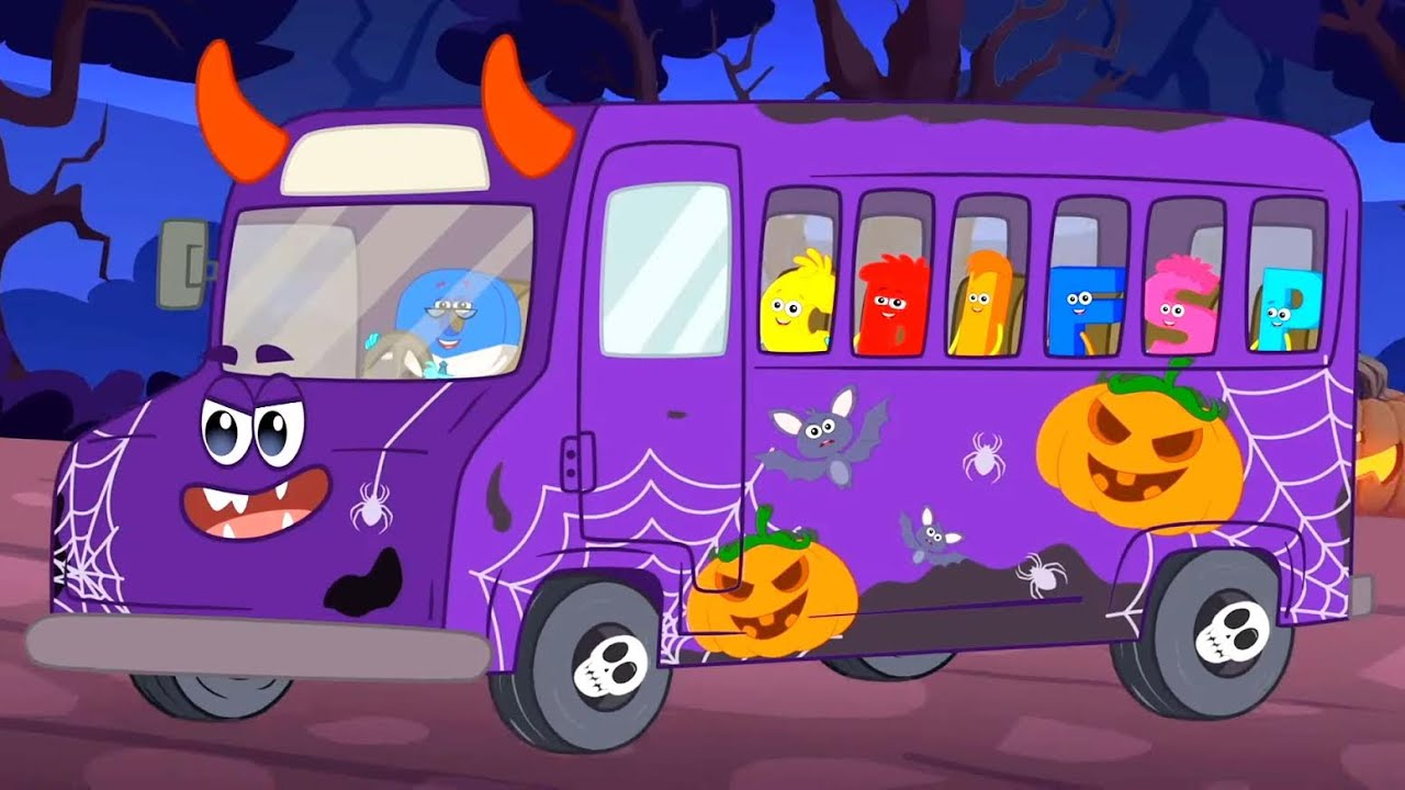 Halloween Wheels On The Bus and Spooky Song for Children