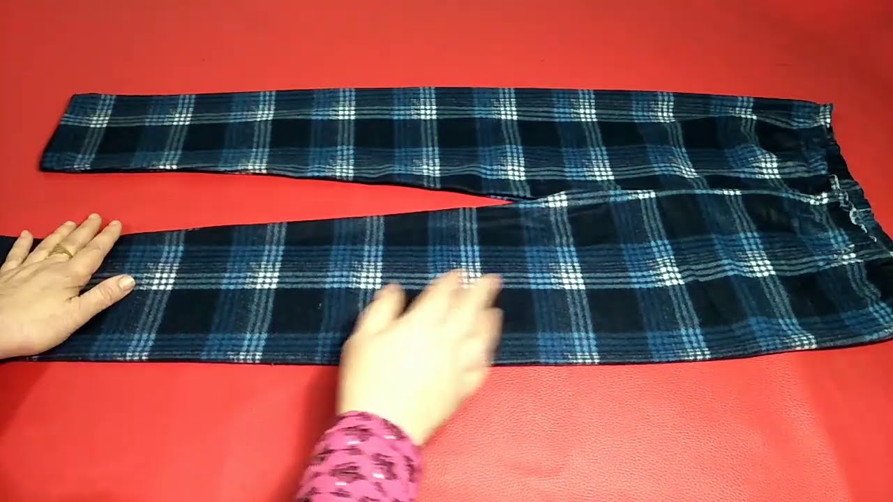 خياطة وتفصيل سروال للاولاد بقماش البولار