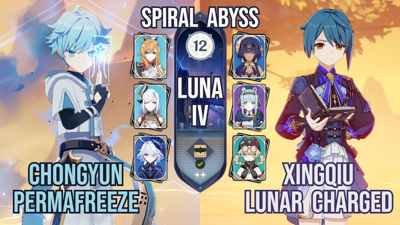 Chongyun Permafreeze x Xingqiu Lunar Charged | Spiral Abyss 6.3 / Luna IV | Genshin Impact