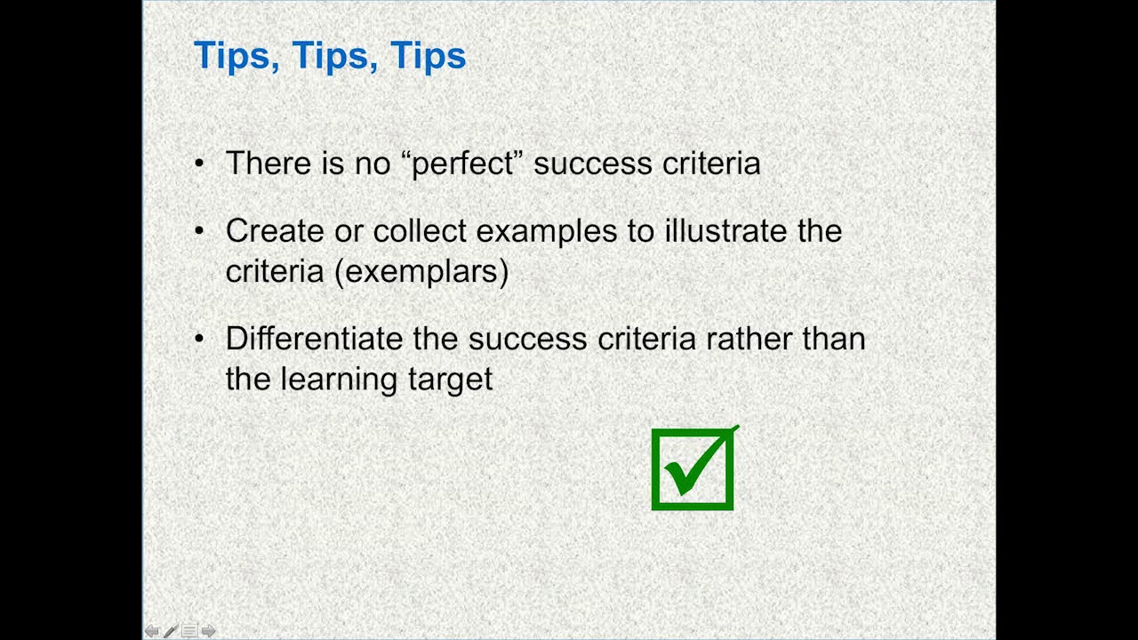 Learning Targets & Success Criteria 1