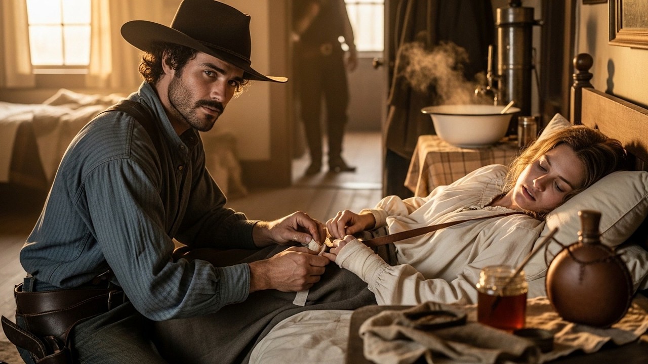 She Had Let Her Wounds Go Until They Festered, The Cowboy Knelt And Dressed Them With Care