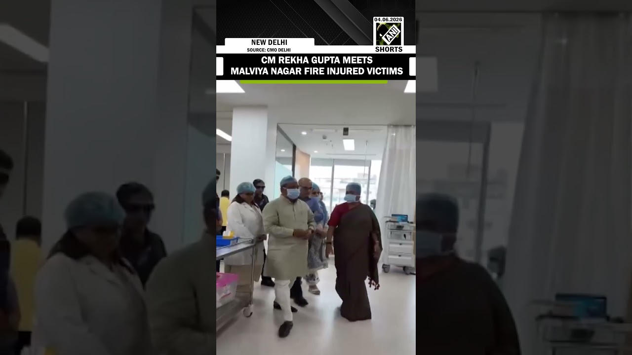 Delhi CM Rekha Gupta meets injured victims of Malviya Nagar fire admitted in Max Hospital