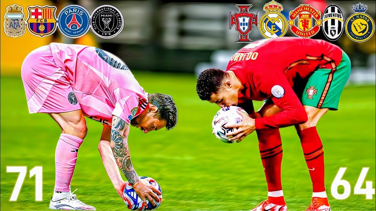 Messi vs Ronaldo : All Free Kick Goals in Career (2004-2026)