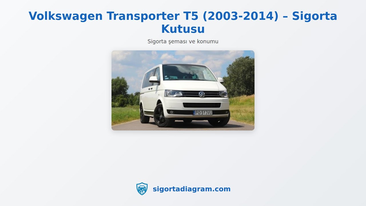 Volkswagen Transporter T5 (2003-2014) – Sigorta Kutusu | sigortadiagram.com