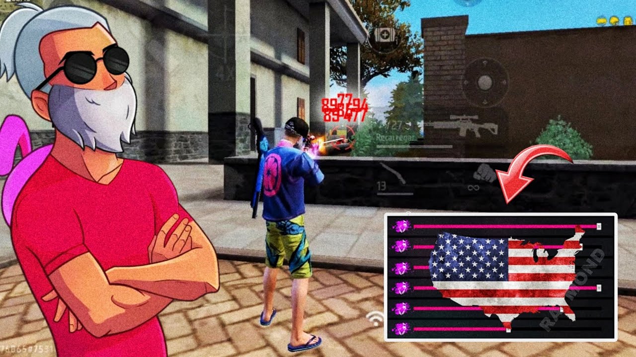 Testei a Sensibilidade Gringa 🇺🇸 Mais Xitada Do FreeFire! 😲🔥 MIRA PUXANDO! (Igual Hacker!!)