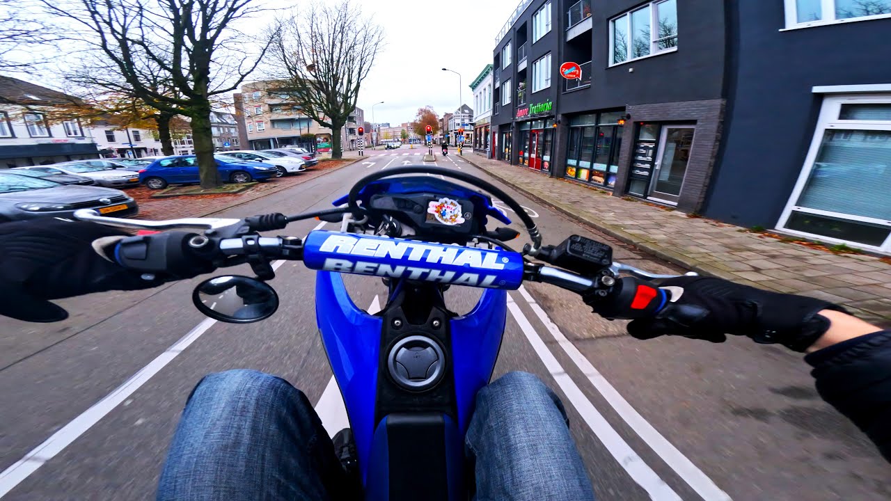 Yamaha wr125 supermoto POV ride WHEELIES stoppies and more