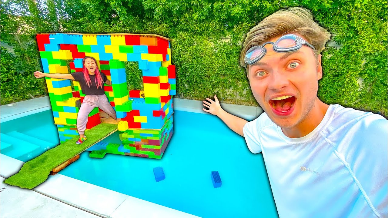 Spending 24 Hours Straight In My Pool (w/ LEGO House)