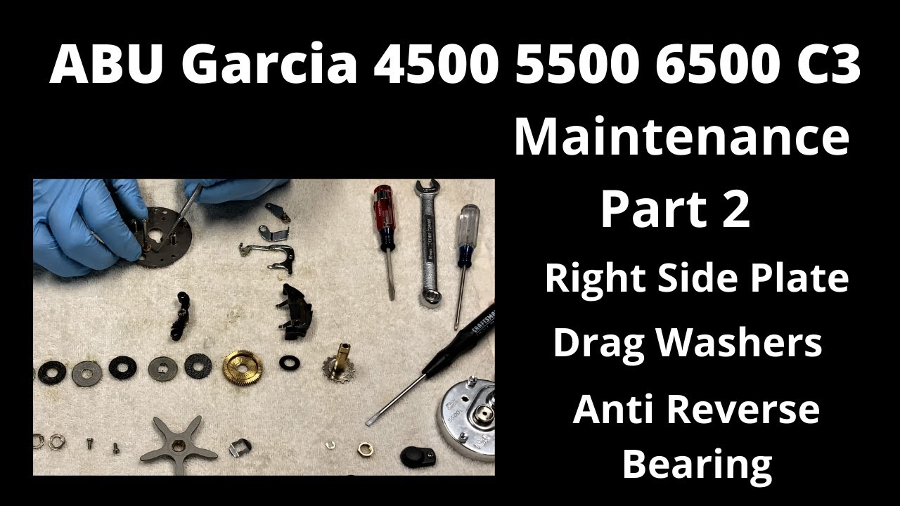 ABU Garcia 4500 5500 6500 C3 Техническое обслуживание правой боковой пластины, шайбы, подшипник о...