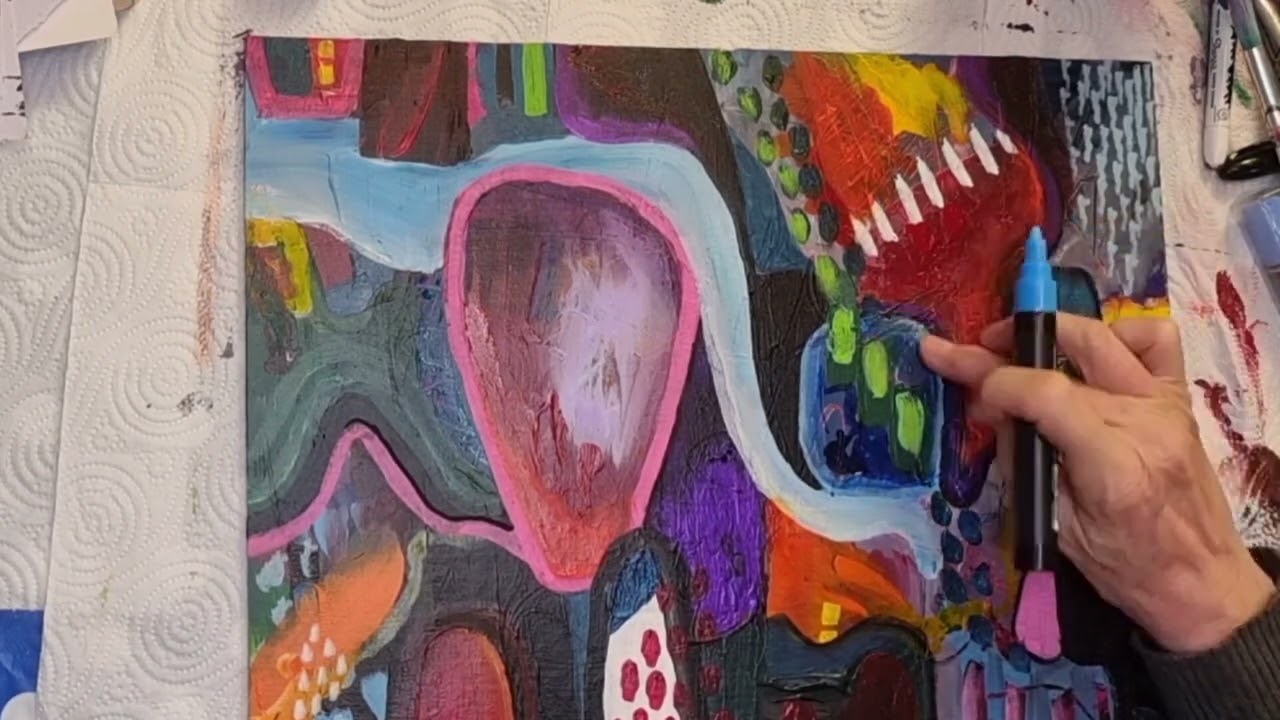 How To Paint An An Abstract Expressionist Painting Intuitively - Step By Step