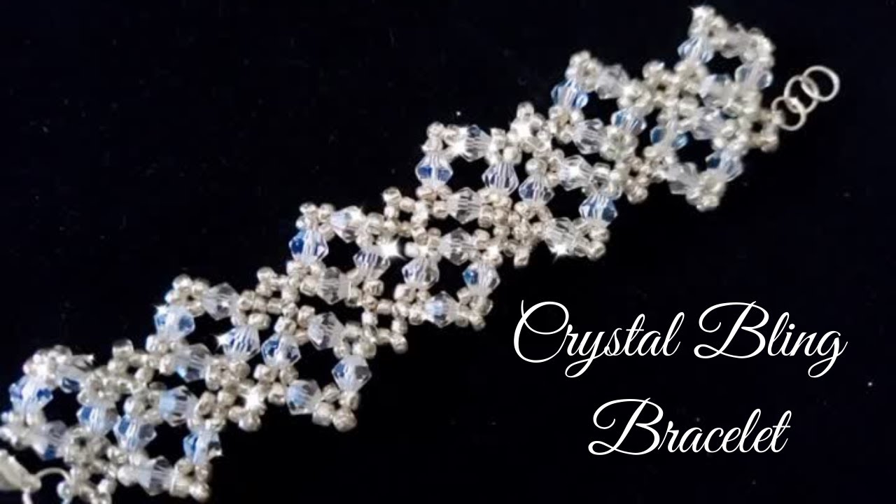 Crystal Bling Bracelet. DIY Beading Tutorials. Crystal Bracelet. How to make bracelet at home.