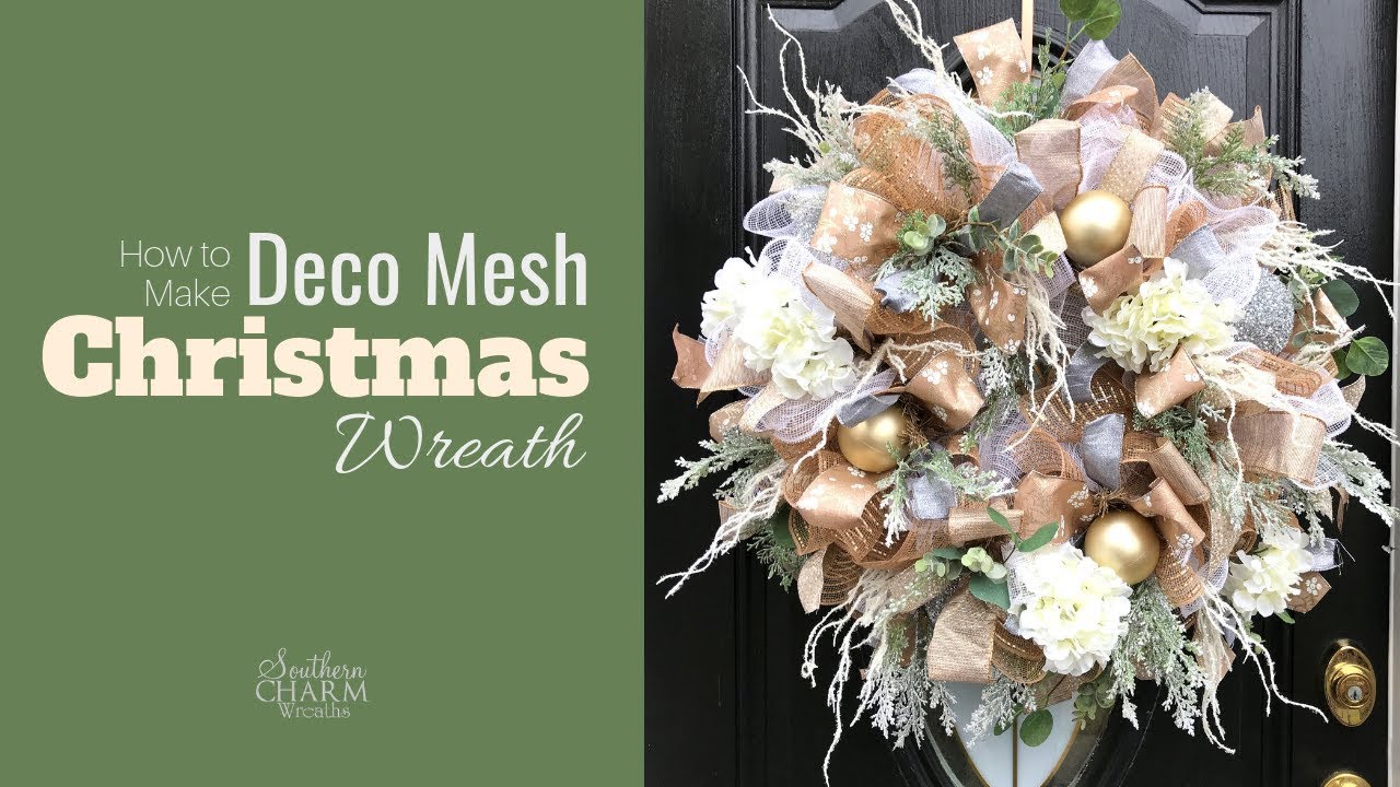 How to Elegant Deco Mesh Poof with Ruffle Method Christmas Wreath for Front Door