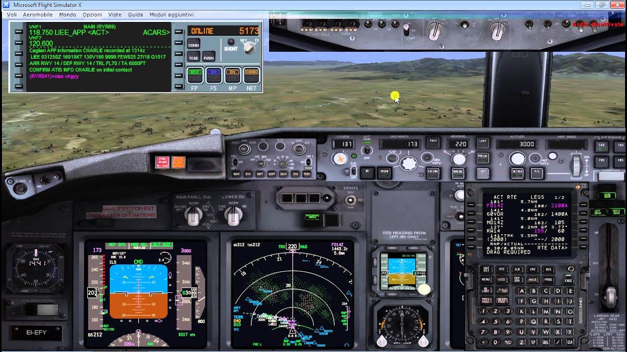 Fase discesa approch e landing to liee Boeing 737 pmdg