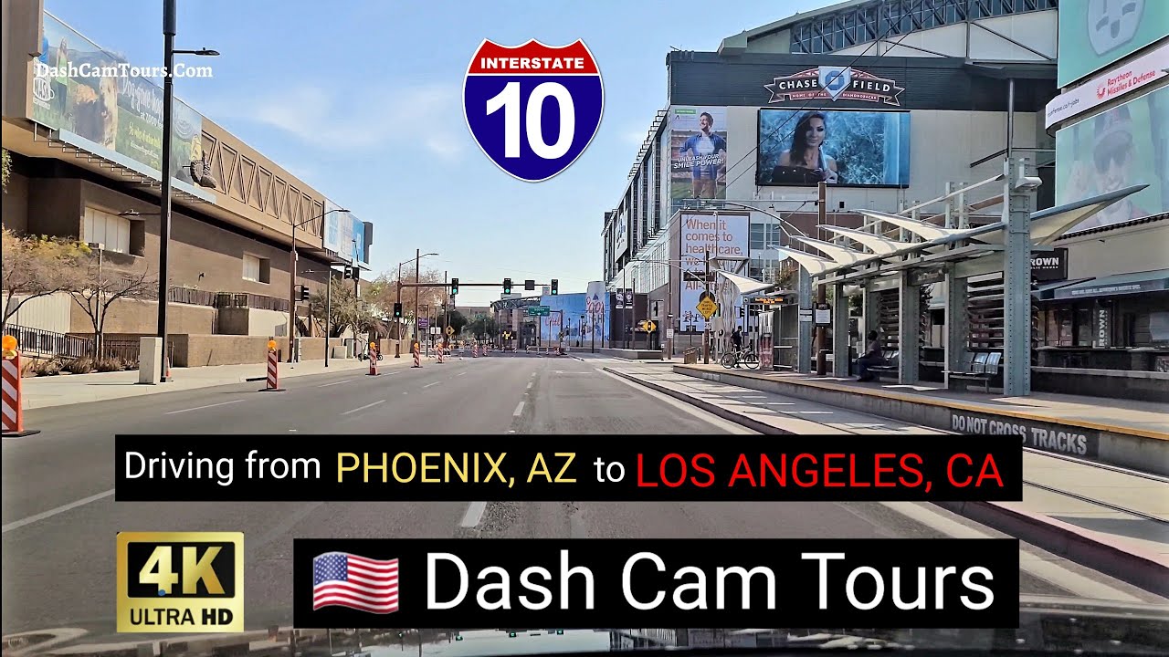 Driving from Phoenix, Arizona to Los Angeles, California on Freeway I-10 Dash Cam Tours 2020 4K