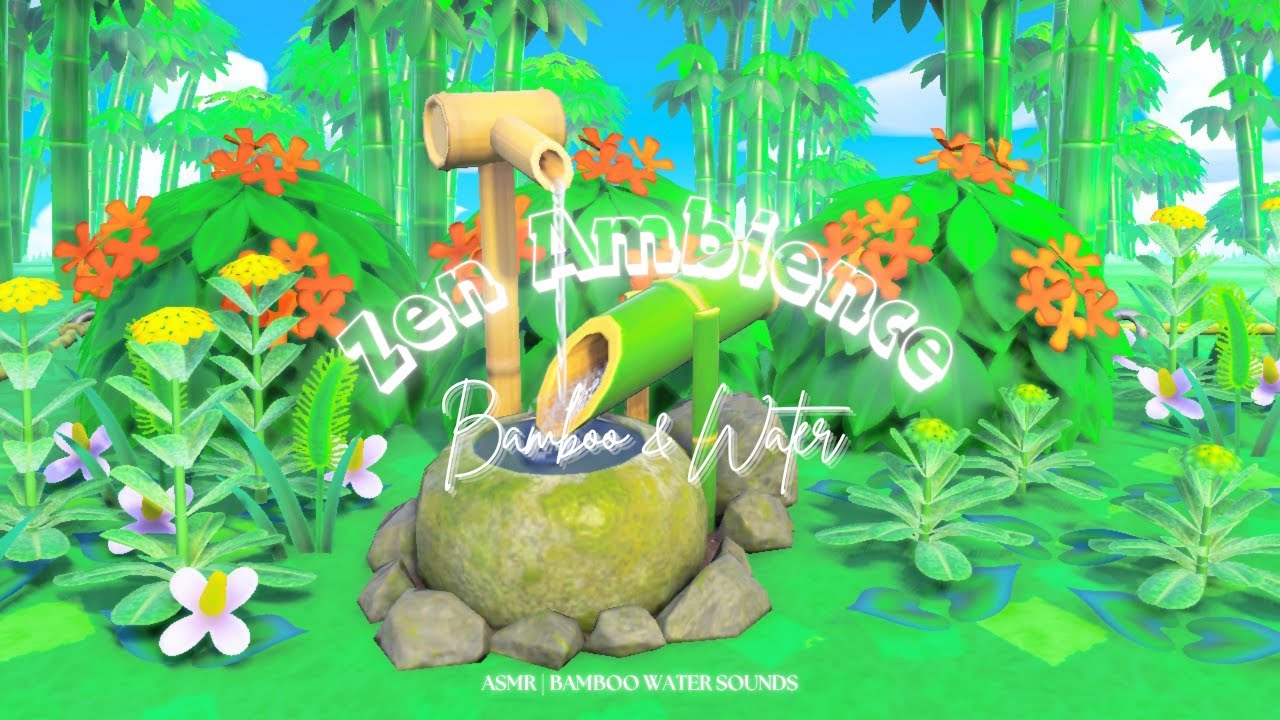 2 Hours of Animal Crossing Zen Ambience ⛩️🪷| Bamboo and Water Sounds🎍💧